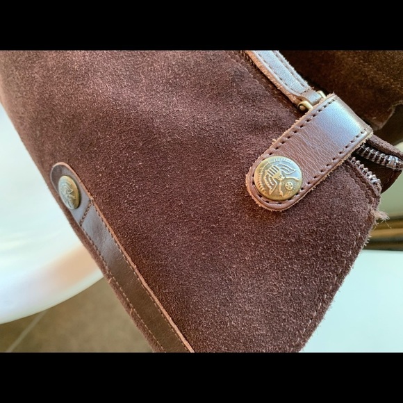 Sam Adelman knee high riding boots brown suede and leather low heel EUC - Picture 8 of 16